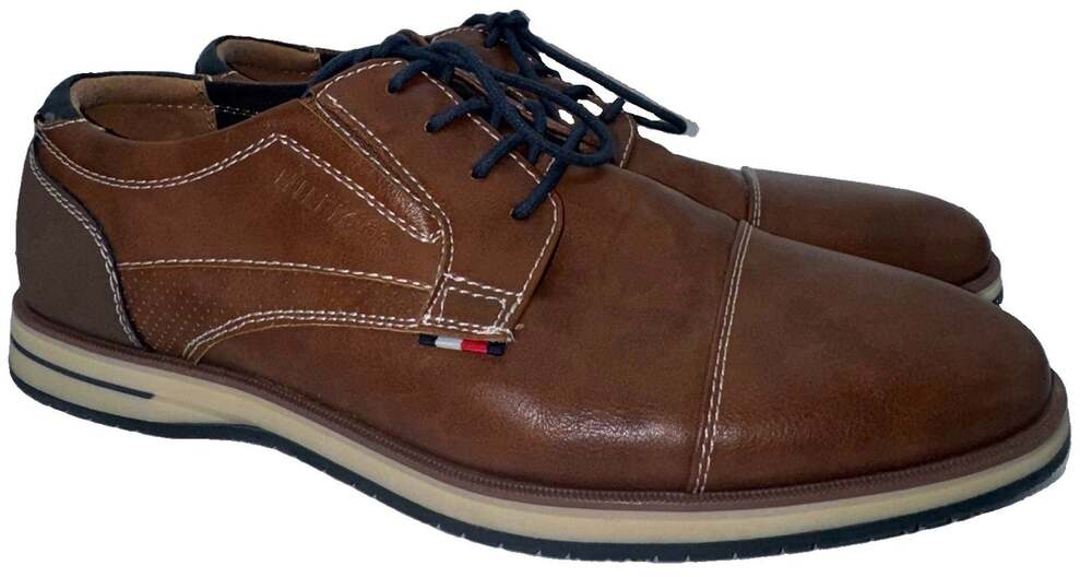Tommy Hilfiger TMURBAN-F Mens Brown Cap Toe Oxford Casual Shoes 10 Cognac